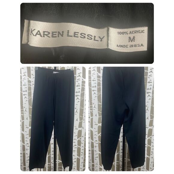 90s Sweater Knit Pants sz M Black - Picture 1 of 9